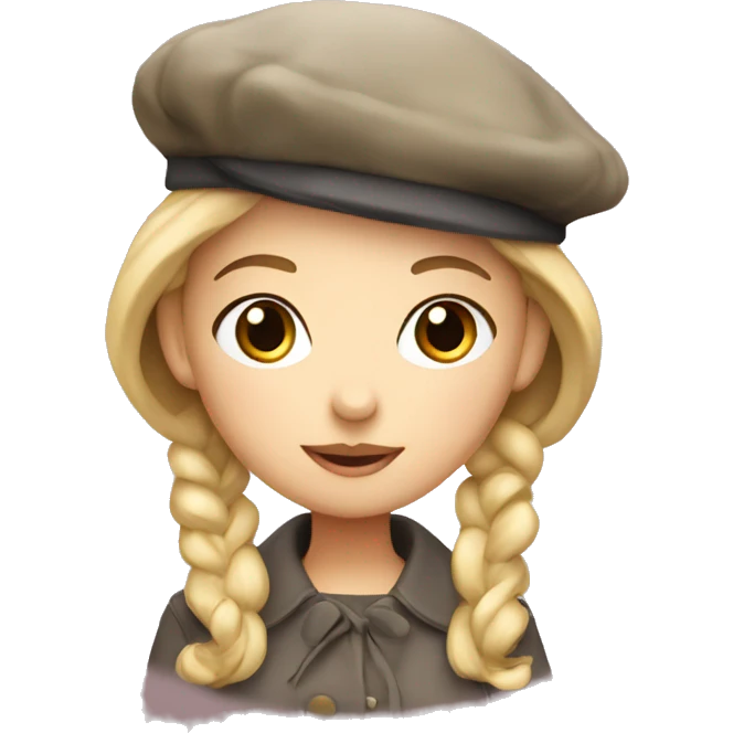french girl with beret emoji