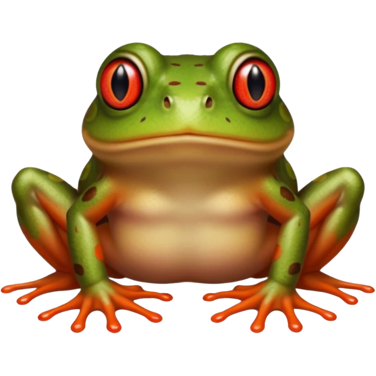 Red eyed bufo frog with brown long hair with the words "Hannah Rage" under it emoji