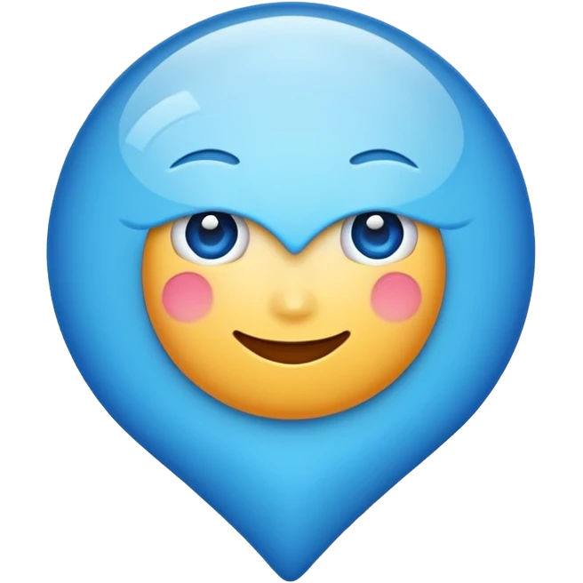 Beyaz tick dışı mavi emoji