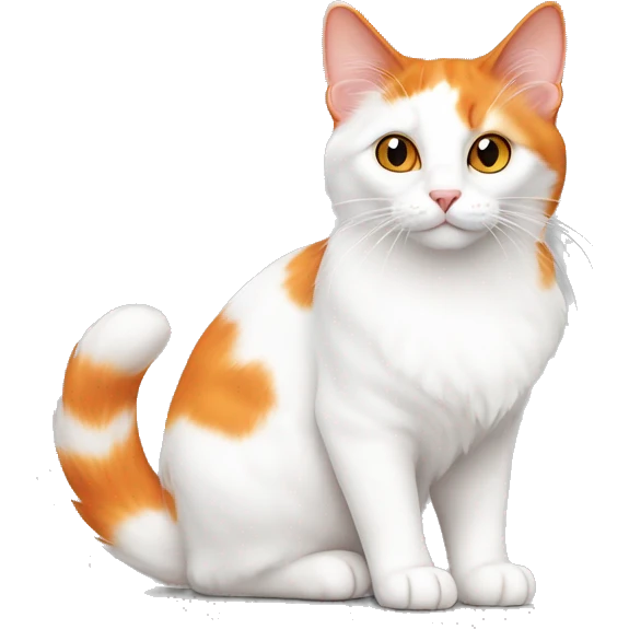 Turkish Van Cat White And Orange Full body emoji