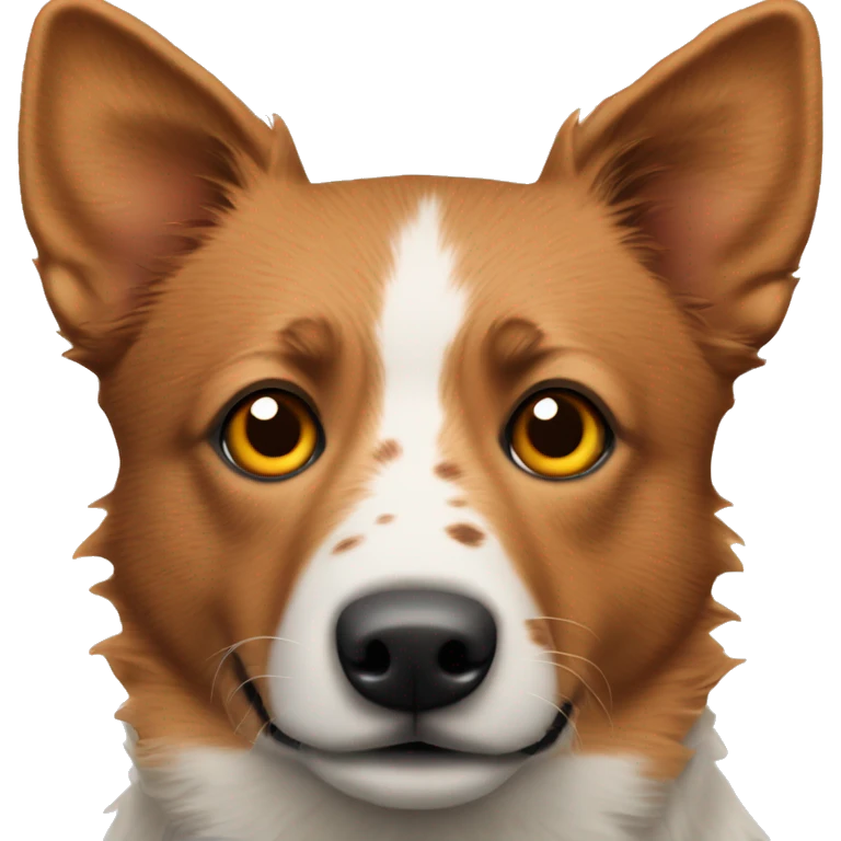 Red heeler dog with brown spot on left eye emoji