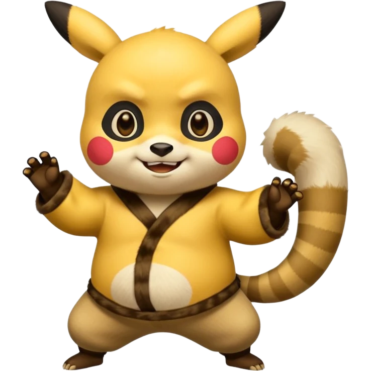 Pickachu with Kung fu panda po emoji