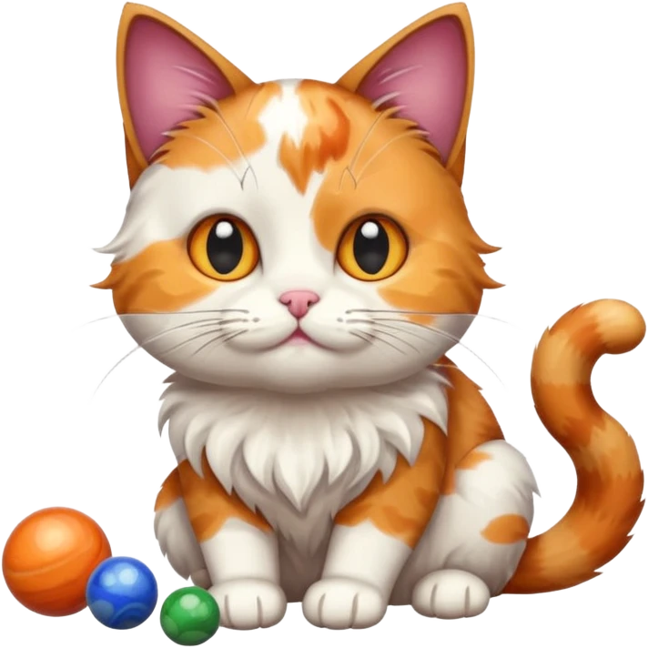 Cat playing with marbles  emoji