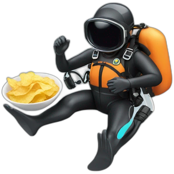 Scuba Diver enjoying chips and salsa emoji