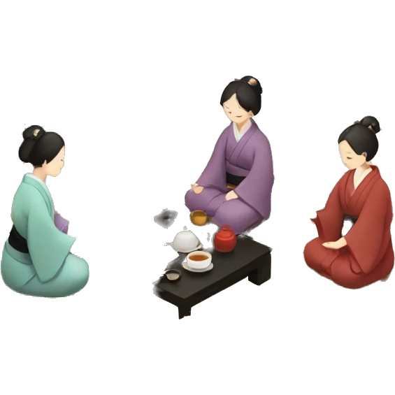 Tea ceremony in Japanese tatami  emoji