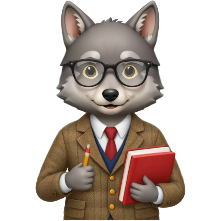 Wolf dressed as a teacher emoji