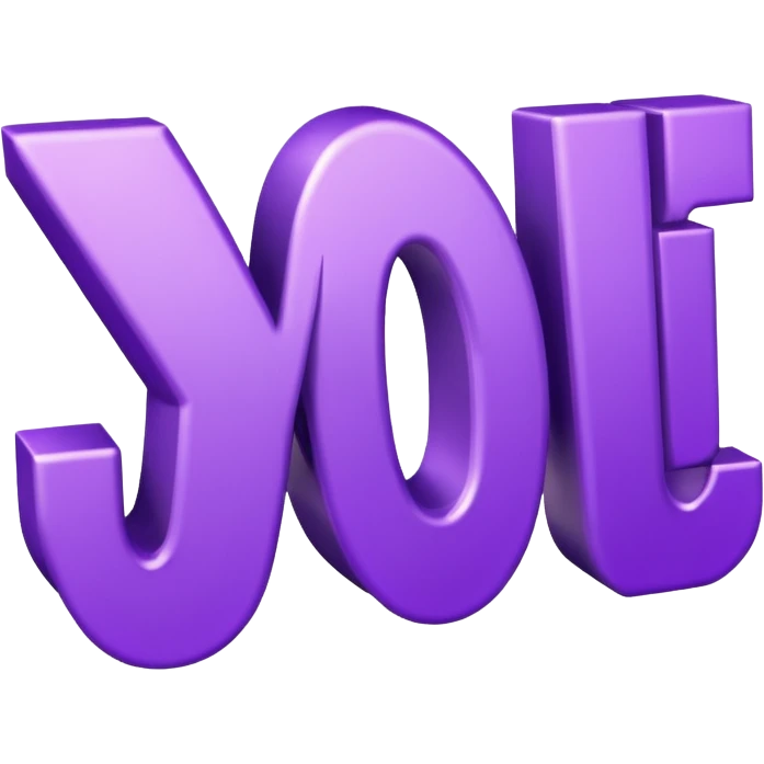 3D text that spells "YOU" in a shiny purple fancy font  emoji
