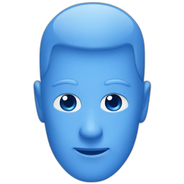 All blue web cursor, solid blue emoji