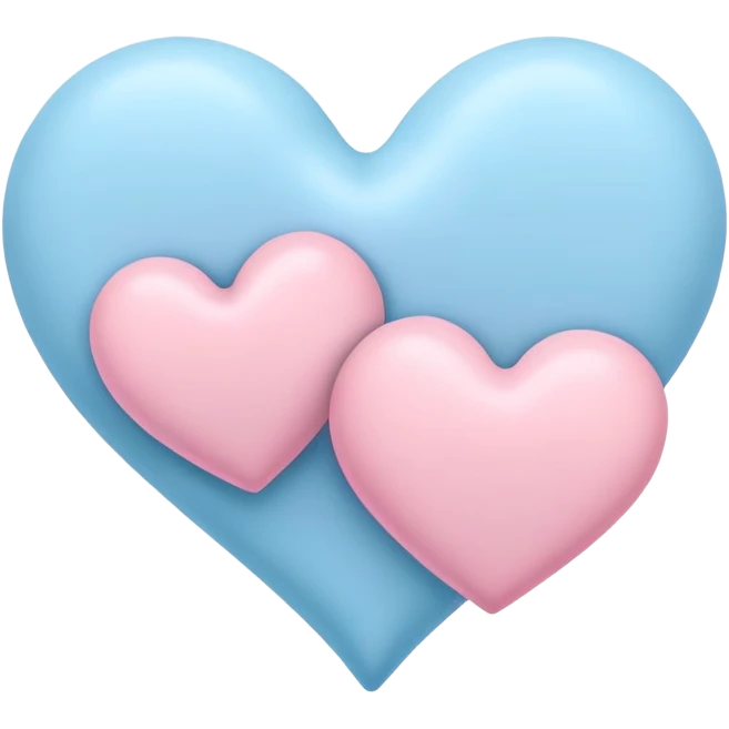 pastel blue and pink heart shapes together emoji