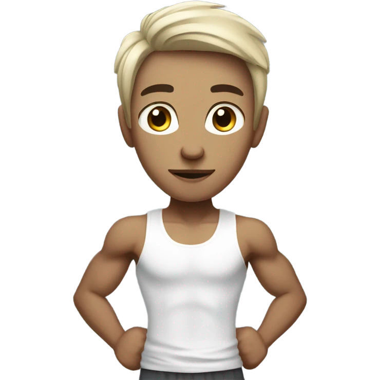 motivated skinny white skin color gym member emoji