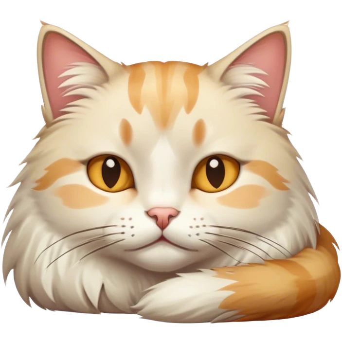 Cat exhausted laying down emoji