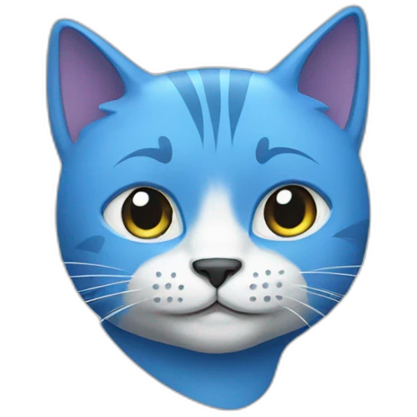 Blue cat with a smirf emoji