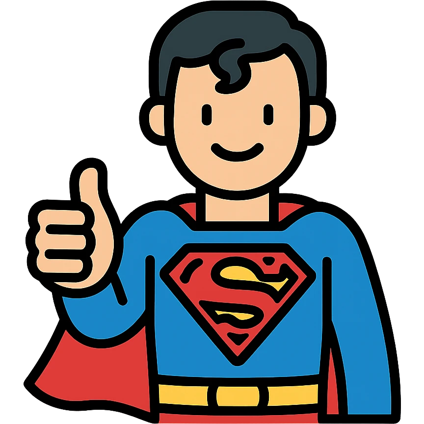 Superman giving a thumbs up emoji