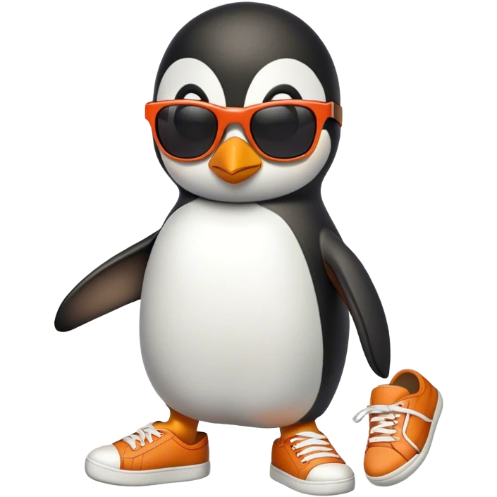 Penguin with sneaker and sunglasses  emoji