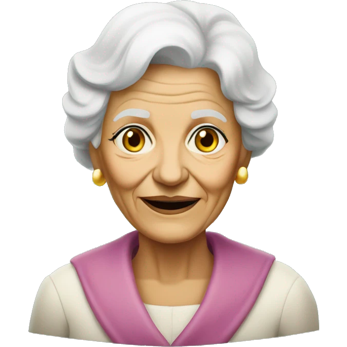 elderly woman holding a sign that says: PARABENS PELO BELO RP emoji