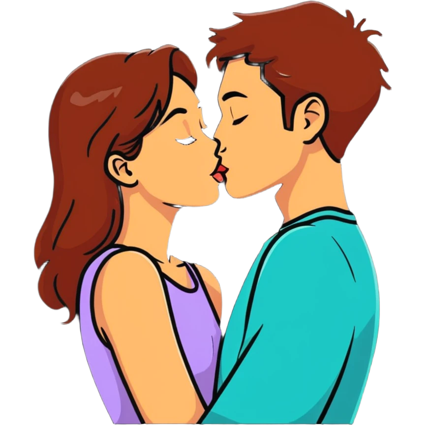 Girl kissing a man emoji