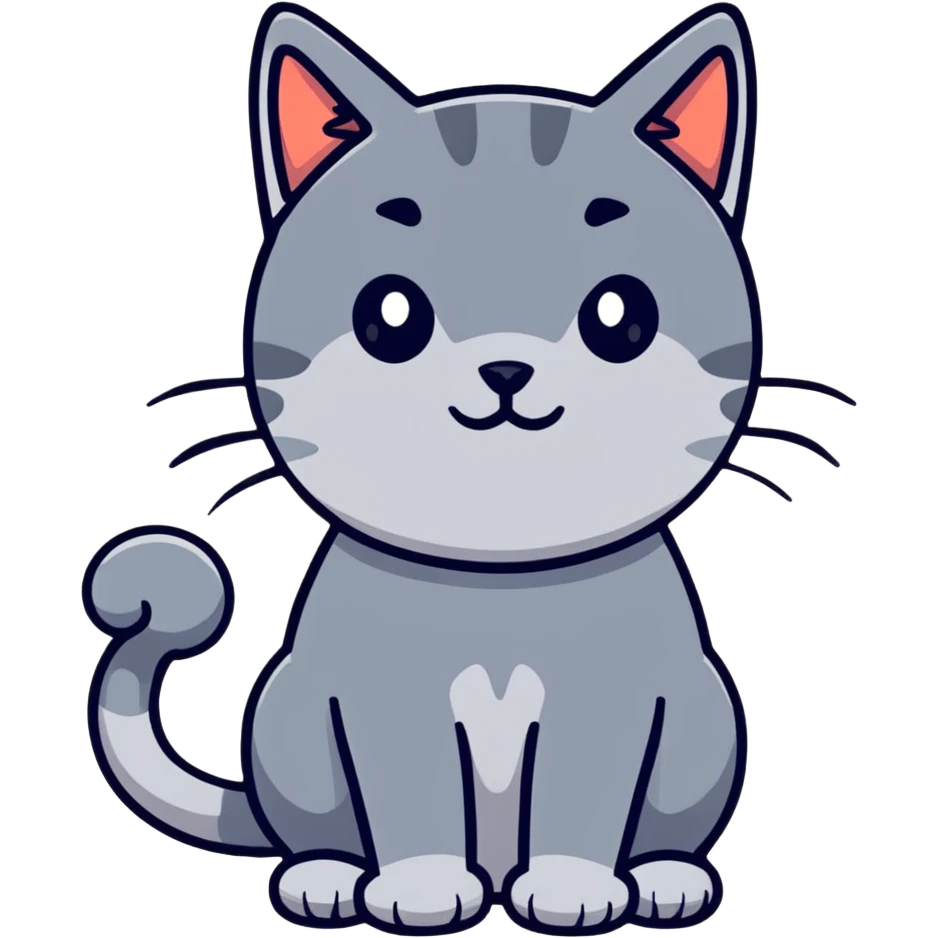 Grey cat emoji