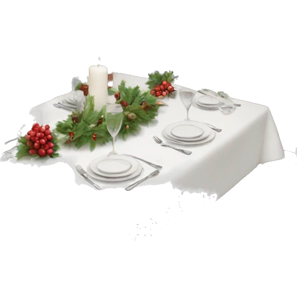 White Christmas table  emoji