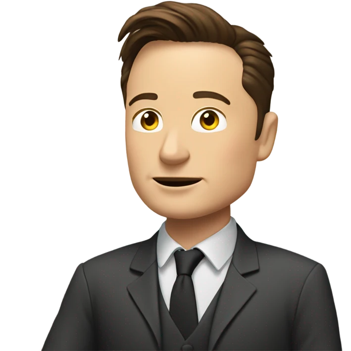 Elon musk holding his hand 120 degrees upwards with an open hand emoji