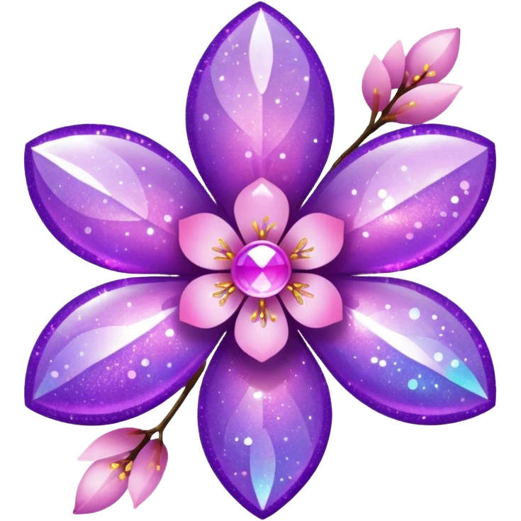 glitter purple and sakura emoji