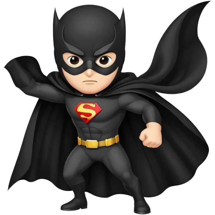 masked superhero vigilante with a cape emoji