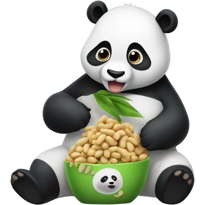 Panda eating peanuts emoji