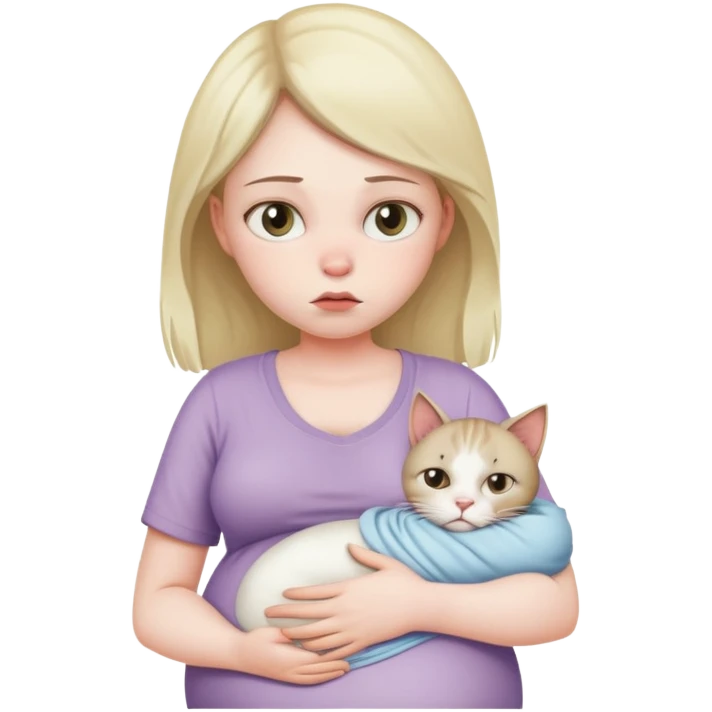 gravida doente com gato emoji