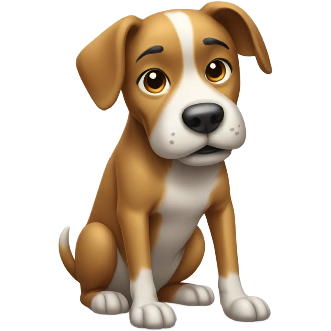 Dog taking a poop emoji