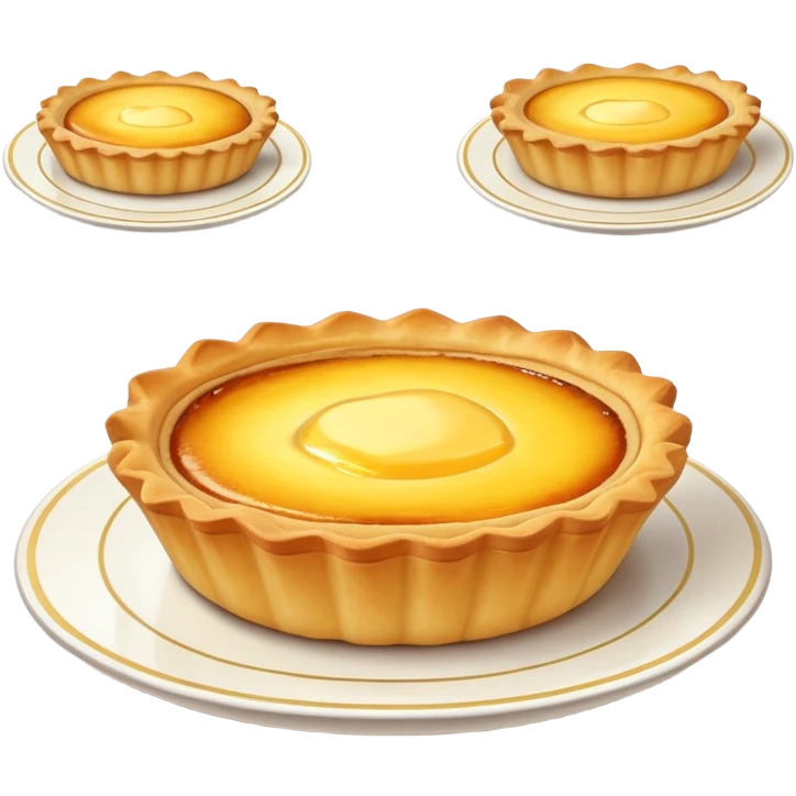 Gentle colored Hong Kong egg tart dessert emoji
