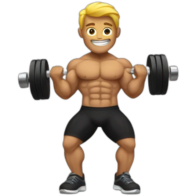 bodybuilder with dumbells emoji