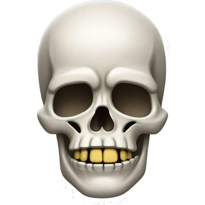 Skull with a crooked jaw emoji