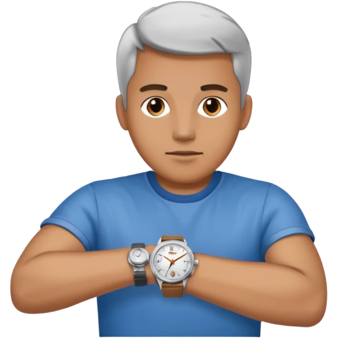 Male with wrist watch on right hand emoji