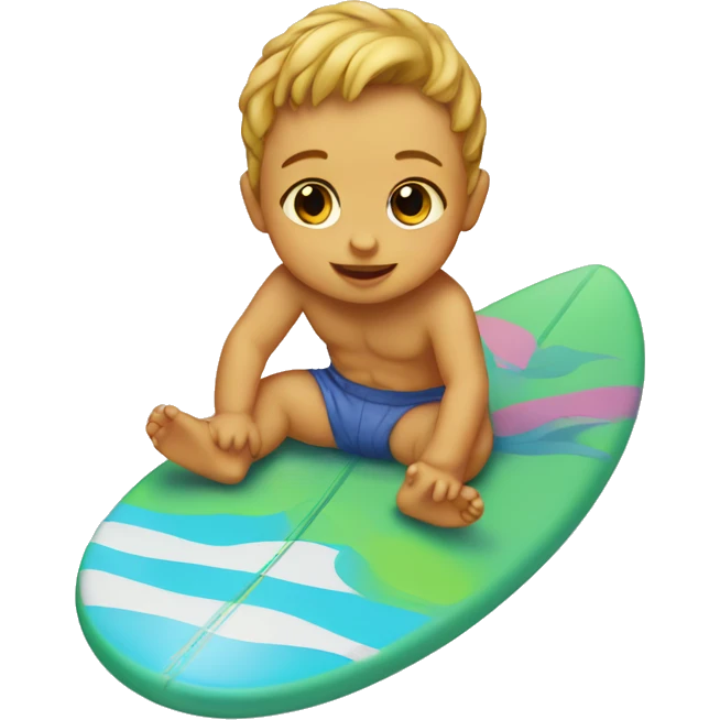 Baby on surfboard emoji