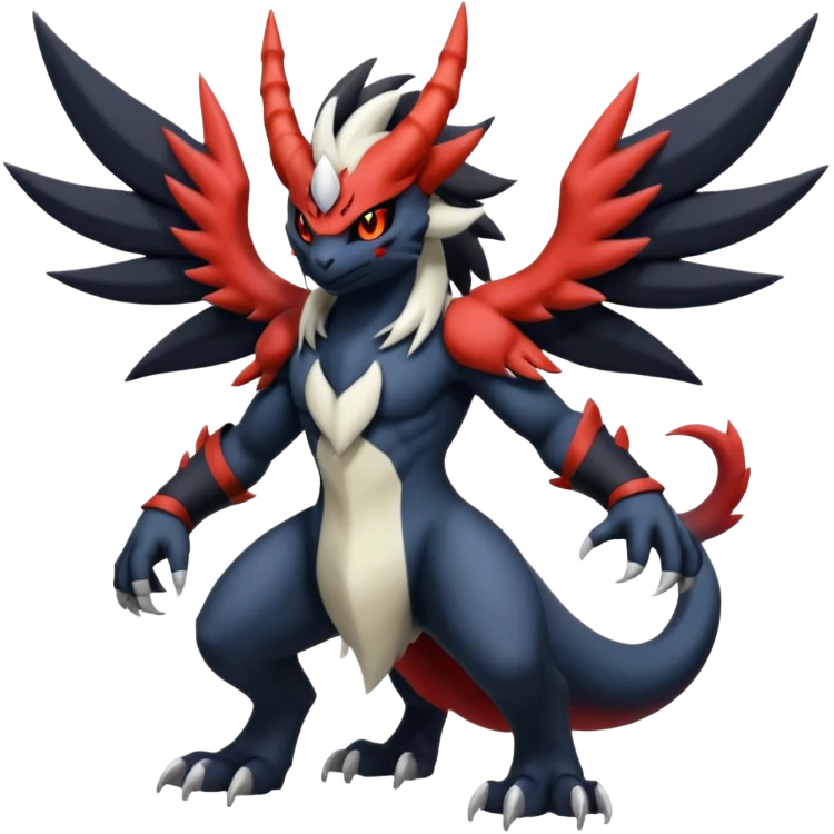 Handsome cool badass edgy Absol-Litten-Darkrai-Giratina-Yveltal-Pokémon-Fakémon-fusion-hybrid-creature emoji