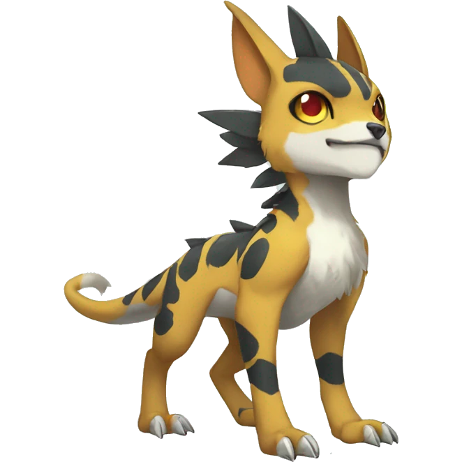 cute cool edgy Digimon-Fakemon-animal with markings full body emoji