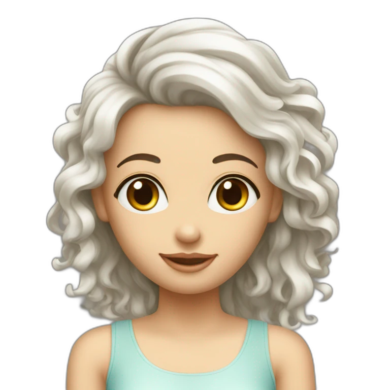 Ragazza con capelli lunghissimi e lisci metà Neri e metà bianchi  emoji