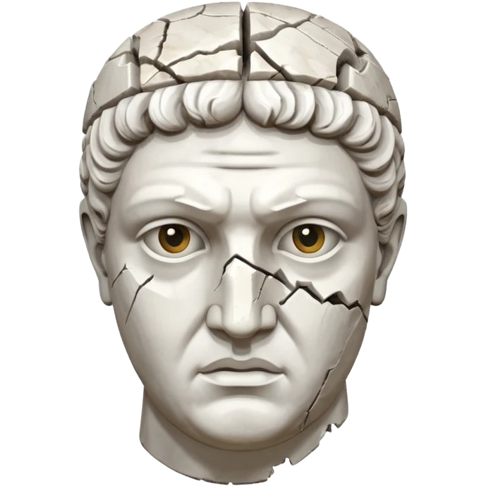 greek statue head with one part broken  emoji