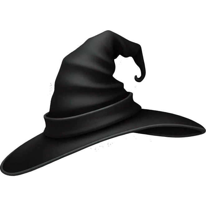 curved full black witch hat emoji