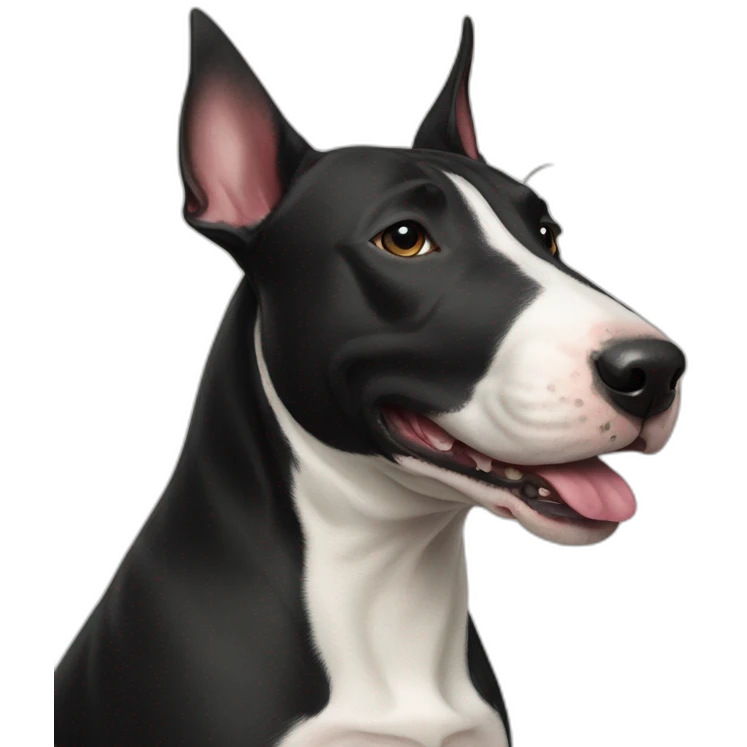 black bull terrier with tongue emoji