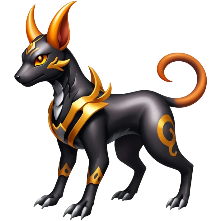 Shiny Gothic Exotic Futuristic Houndoom-Genesect-Torracat-Pokémon-Fakémon-hybrid-creature emoji