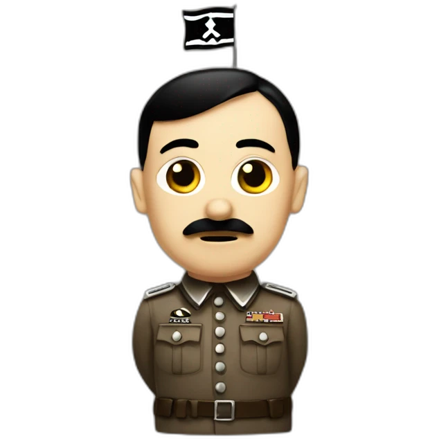 Adolf Hitler Holding a nazi flag emoji