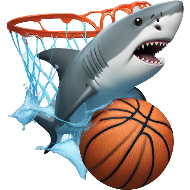 shark dunking a basketball emoji