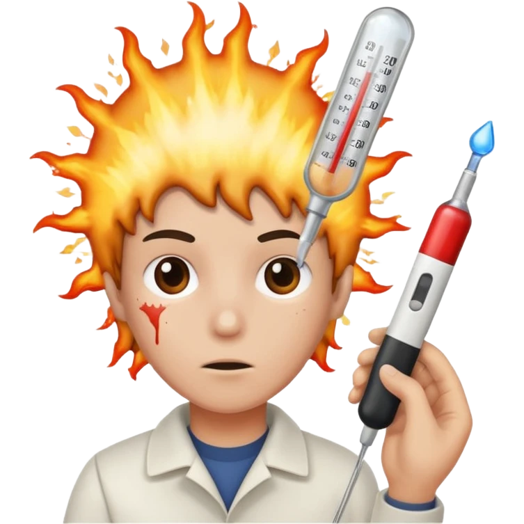 Explosión head with termometer  emoji