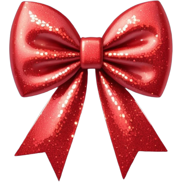 red glitter bow heart emoji