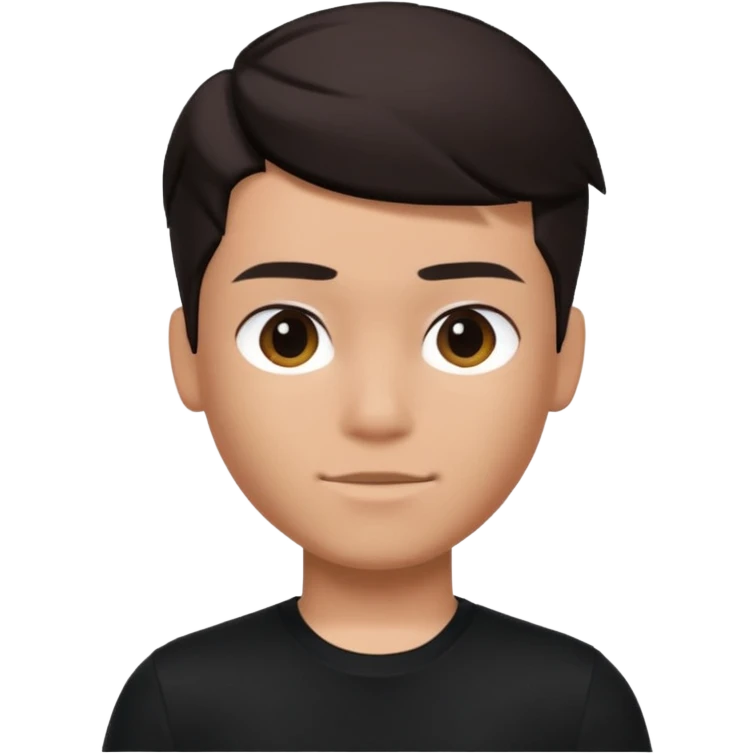 Roblox Avatar whit black shirt and sleek boy har  emoji