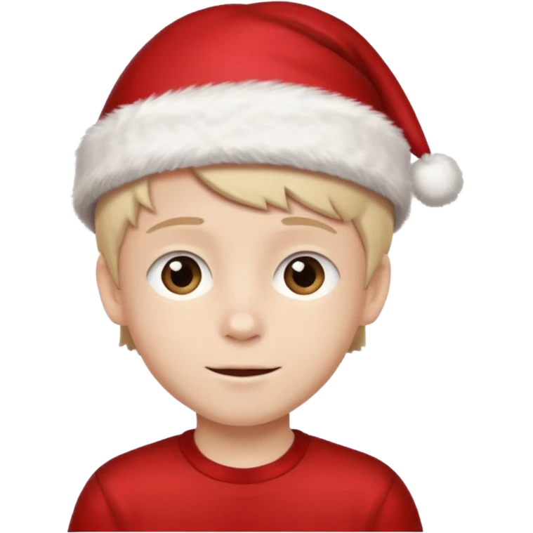Christmas hat on a cute boy head emoji