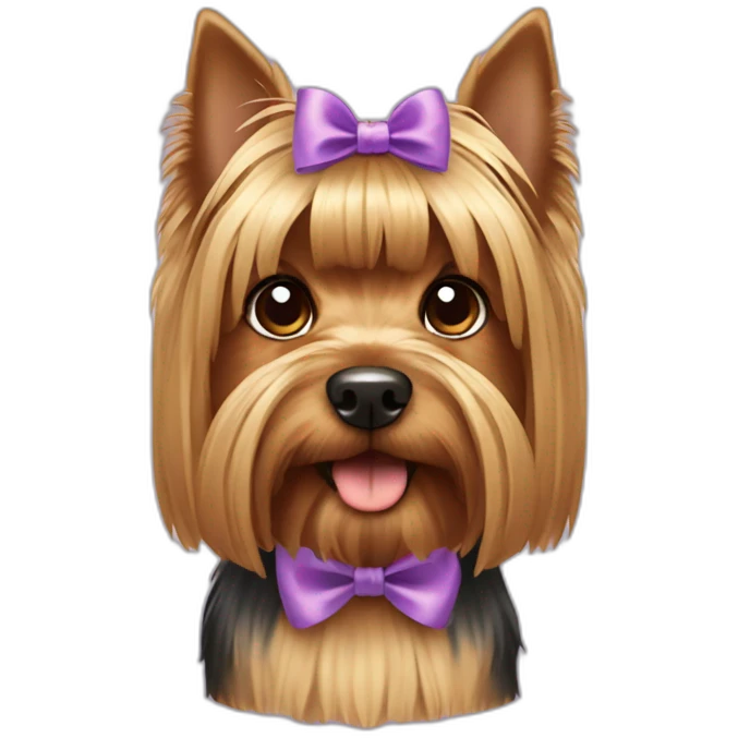 Giant Dog Yorkshire Terrier with bow on the head  emoji