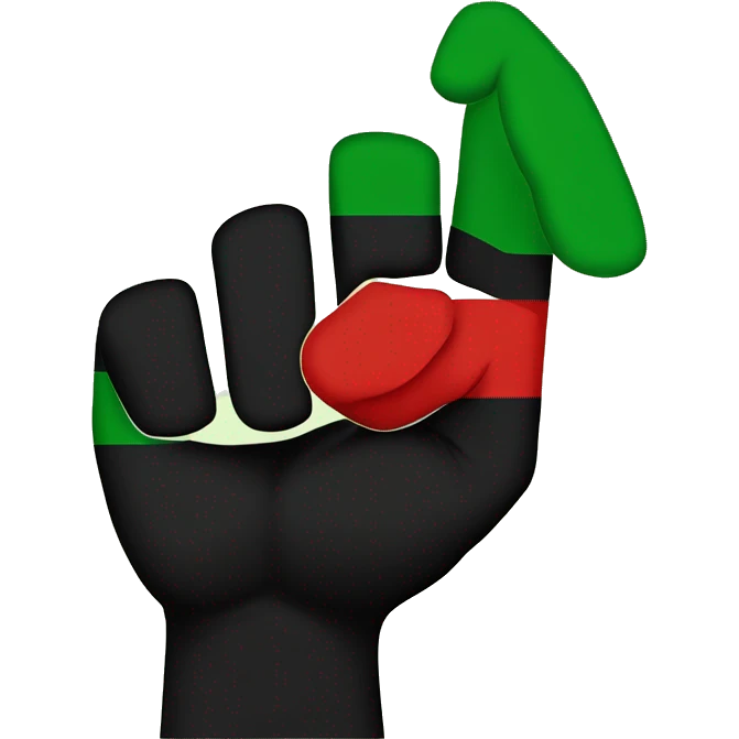 Black Power Fist and “Red and Black and Green” and “Red Black Green Flag”- Juneteenth - “Freedom is NOT free! It Has a Cost!” emoji
