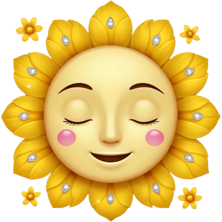 🥺🌸🥰😲✨ The face is a round yellow face, combined with other expressions and symbols. emoji