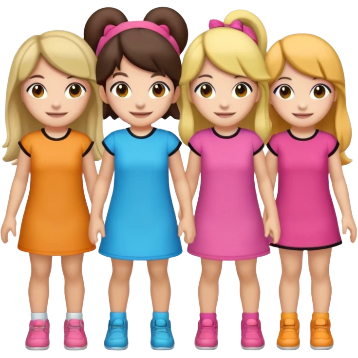 WarioWare girls group (5-volt, 13-amp, Ashley, Amy, Ana, cicada, kat, Lulu and mimi) emoji